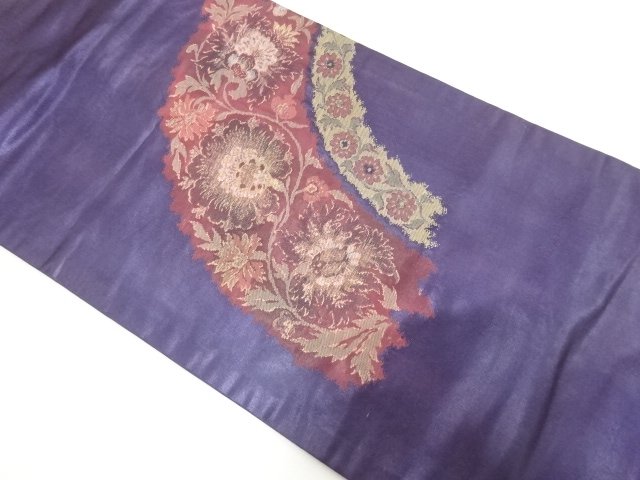 JAPANESE NAGOYA OBI / WOVEN FLOWER ARABESQUE